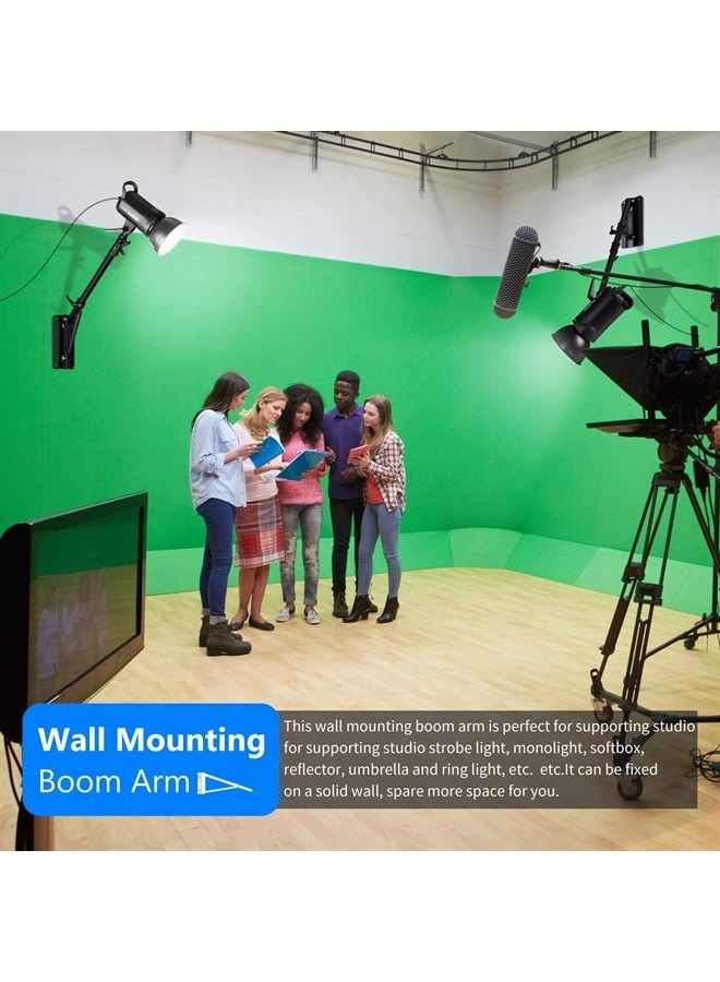 Neewer Wall Mounting Triangle Boom Arm for Ring Light, Monolight, Softbox, Reflector, Umbrella, and Photography Strobe Light, Support 180 Degree Rotation, Max Length 4.3 feet/130cm (Black) - Image 2