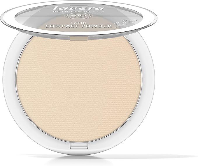 lavera بودرة لافيرا ساتين المضغوطة متوسطة 02 نود عضوية زيت اللوز العضوي مسحوق الأرز العضوي نباتية م matte طويلة الأمد ناعمة الملمس 1 × 95 جرام - Image 3
