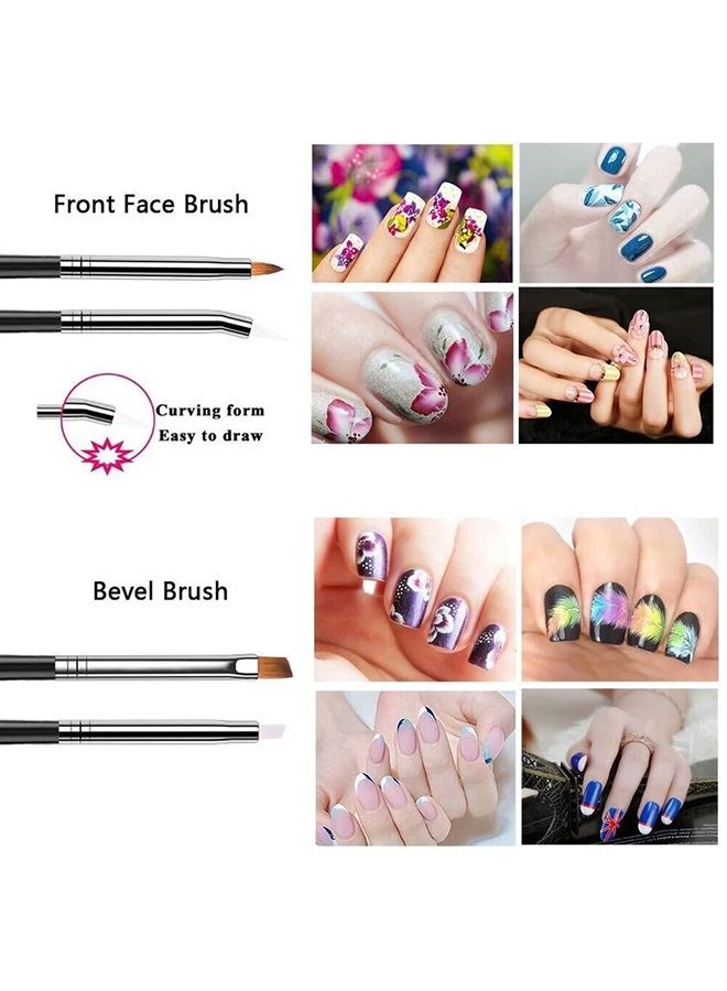 JOYJULY 20pcs Nail Art Design Tools, 15pcs Painting Brushes Set with 5pcs Dotting Pens, BLACK … - Image 1