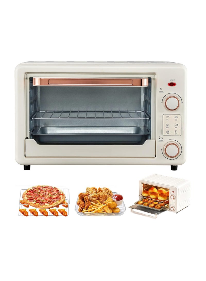 أرابايت فرن كهربائي، فرن كهربائي سعة 22 لترًا، 220 فولت، 1000 وات، مؤقت لمدة 30 دقيقة وإيقاف تشغيل تلقائي، عناصر تسخين، منظم حرارة، يتضمن وعاء دعم ورف (أبيض سعة 22 لترًا) - Image 1