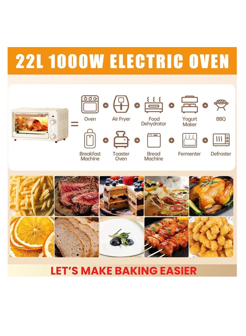 أرابايت فرن كهربائي، فرن كهربائي سعة 22 لترًا، 220 فولت، 1000 وات، مؤقت لمدة 30 دقيقة وإيقاف تشغيل تلقائي، عناصر تسخين، منظم حرارة، يتضمن وعاء دعم ورف (أبيض سعة 22 لترًا) - Image 4