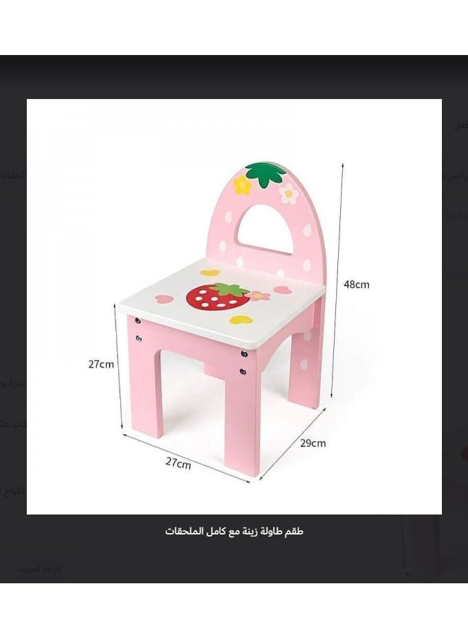 Wooden Dressing Table and Chair With Children Toys - Image 4