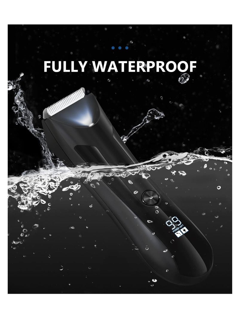 SYOSI Electric Groin Body Hair Trimmer - Ball Trimmer for Men USB Recharge Dock Cordless Use Fully Waterproof Replaceable Ceramic Blade Pubic Hair Trimmer Body Groomer Kit for Men - Image 5