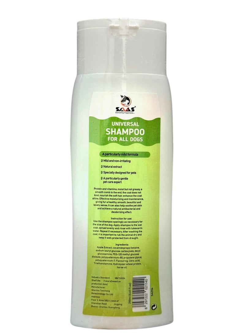 SAAS SAAS UNIVERSAL SHAMPOO FOR ALL DOGS 250ML | DOG SHAMPOO | 100% PLANT ESSENCE  - Image 2