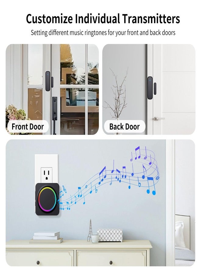 BITIWEND Wireless Door Sensor Chime Alarm Contact Sensor Door Bell for Office/Home/Store,Door Open Chime Window Alarm Operate Range 600ft with 58 Chimes 5Volume Level,1 Door Sensor+2 Plug-in Receiver - Image 3
