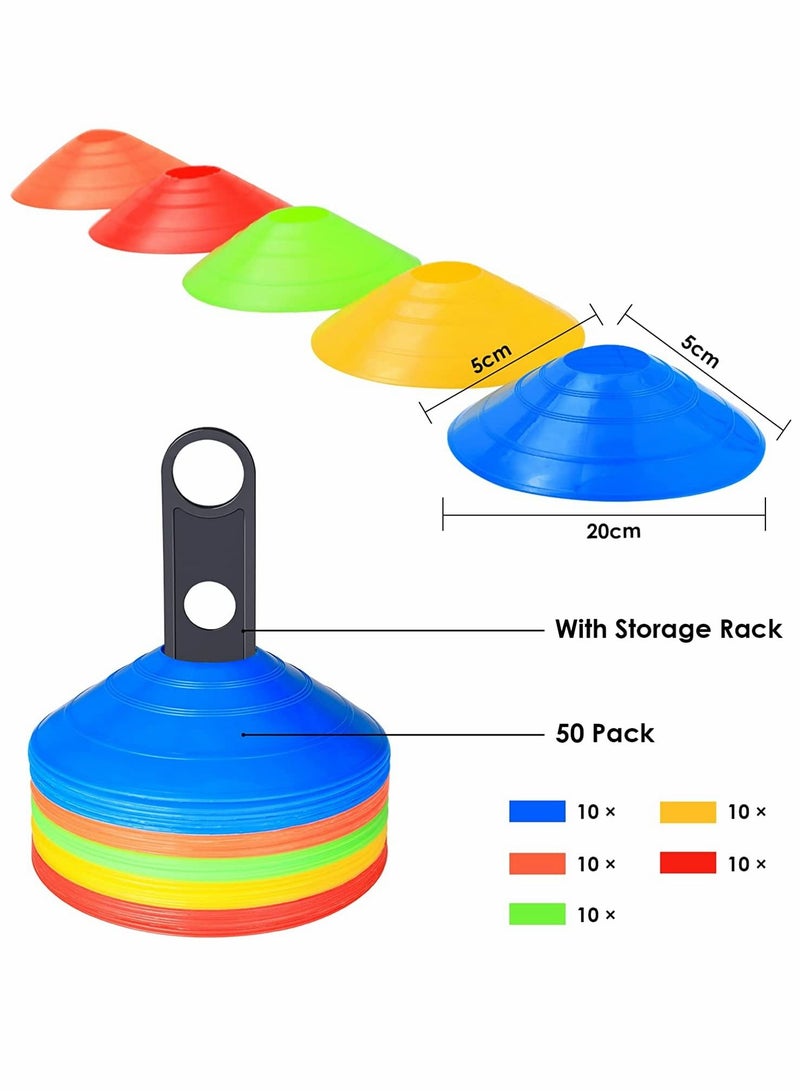 SYOSI Training Cone, Football Training, Marking Cones, Sports Cones Marking Cones, Training Accessories Marking Discs, for Football Pulleys, 50 Pieces - Image 2