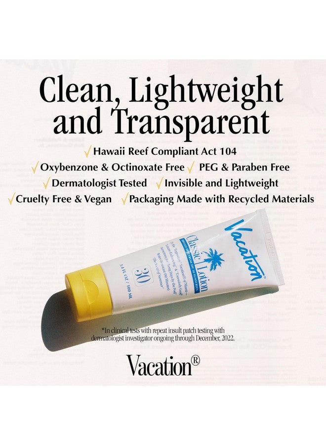 Vacation Classic Sunscreen Lotion SPF 30 + Air Freshener Bundle, Water Resistant Broad Spectrum Sunscreen Sun Block, Vegan Sun Tanning Lotion, Body Lotion with SPF, SPF 30 Sunscreen, 3.4 Fl. Oz. - Image 4