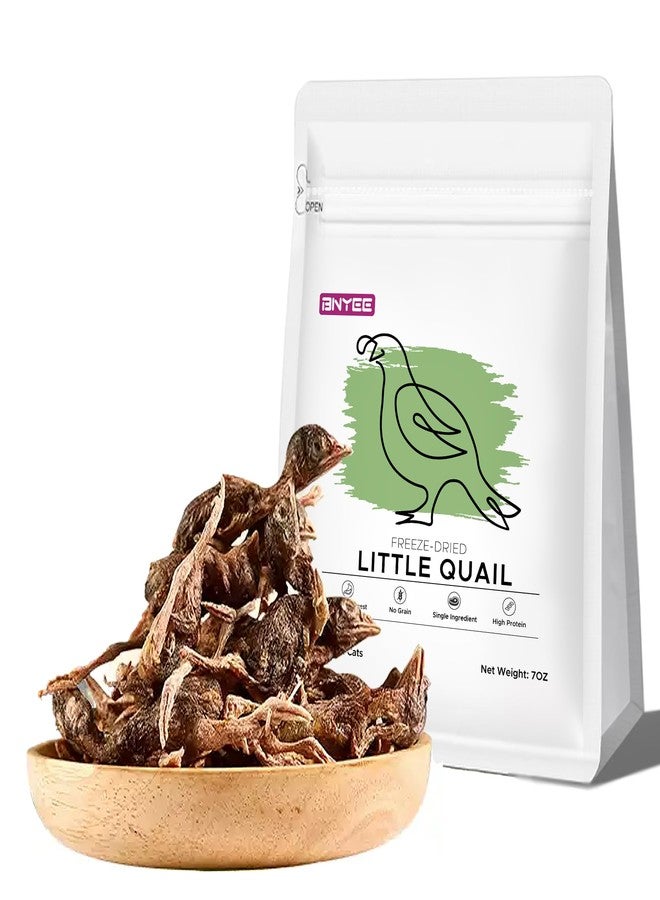 BNYEE 7 OZ Freeze Dried Little Quail Treats for Dogs Cats, High Protein Raw Dog Food, Single Fresh Ingredient Treats, Rawhide Free - Image 1