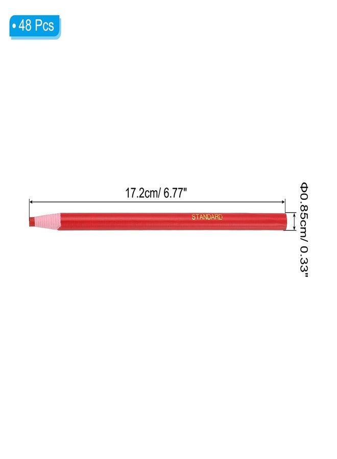 PATIKIL China Markers, 48 Pack Grease Pencil Peel Off Wax Pencil Wood for Labeling Drawing Glass Garments Film Paper Vinyl Metal, Red - Image 2