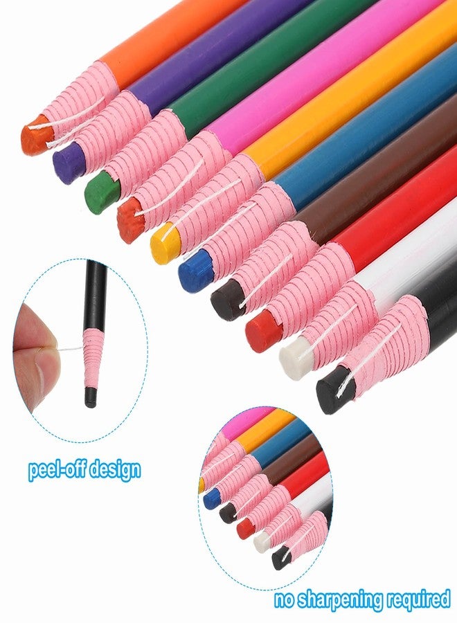 PATIKIL China Markers, 48 Pack Grease Pencil Peel Off Wax Pencil Wood for Labeling Drawing Glass Garments Film Paper Vinyl Metal, Red - Image 3