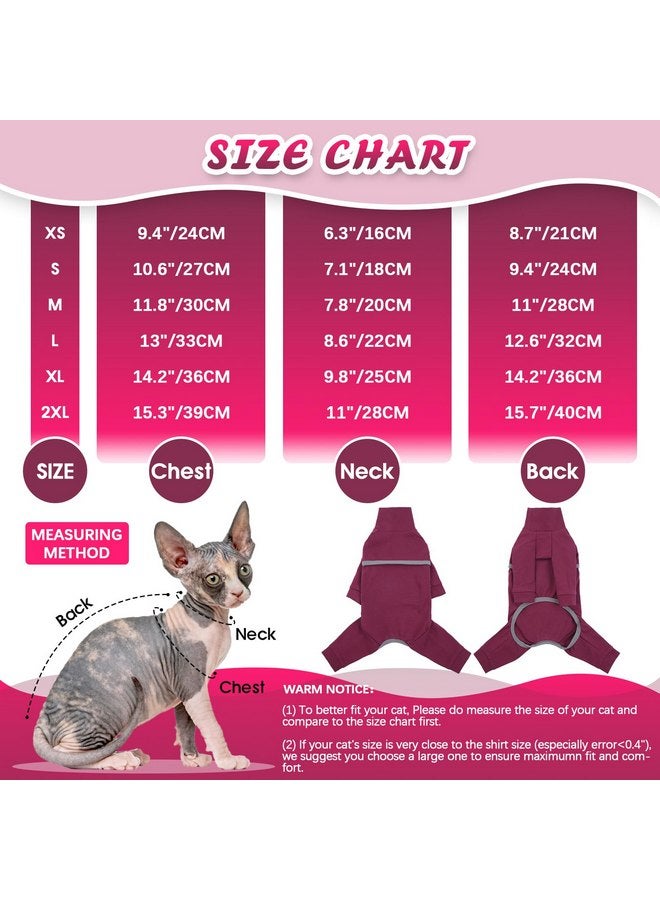ROZKITCH ROZKITCH Hairless Cat Clothes, Breathable Soft Cat Sweaters for Cats Only, Cat Coat with Four Legs, Warm Cat PJS Cat T-Shirt Cat Pajamas Jumpsuit Vest Cornish Rex, Devon Rex, Peterbald DarkRed S - Image 4