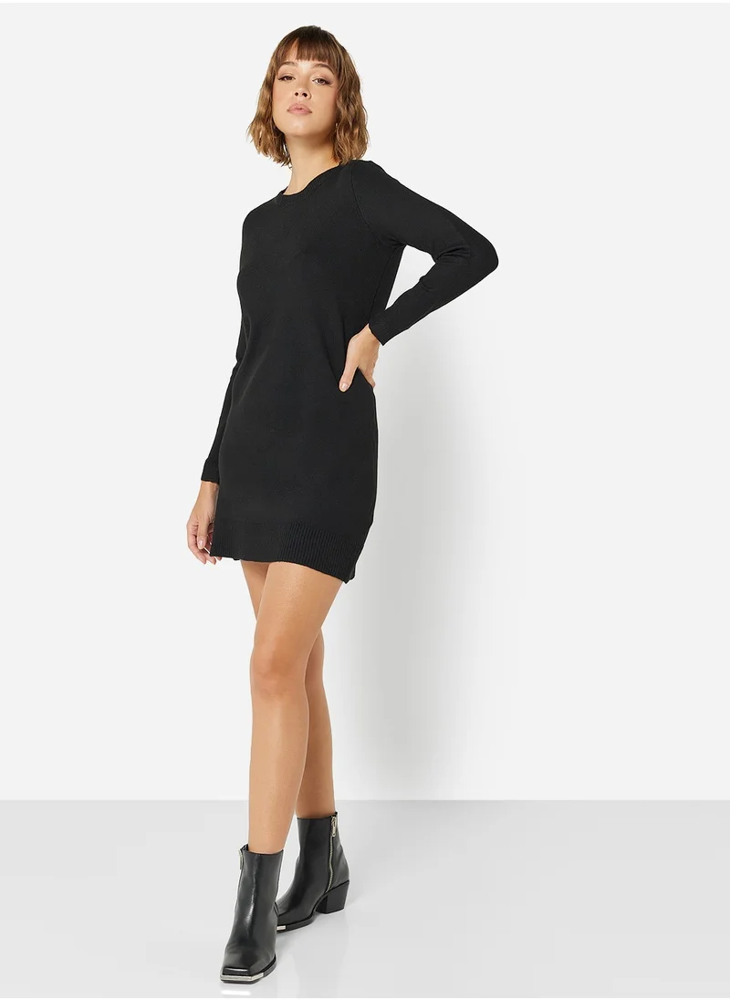 فيرو مودا Recycled Knit Long Sleeve Mini Dress