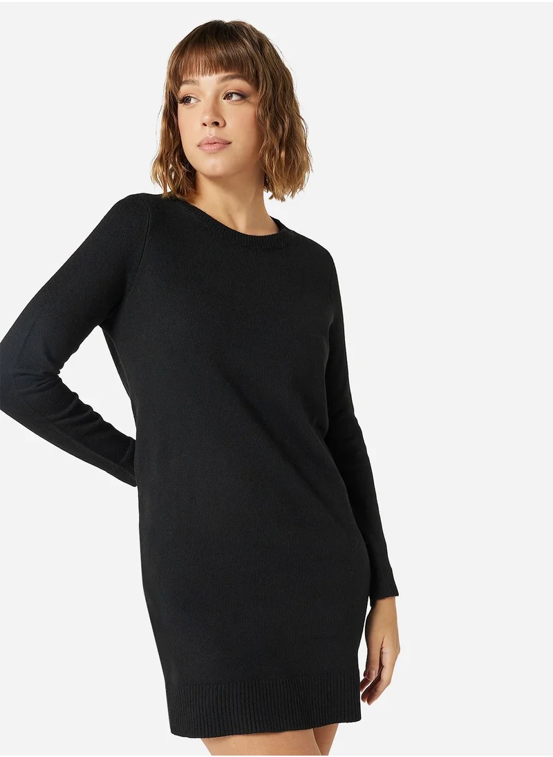 فيرو مودا Recycled Knit Long Sleeve Mini Dress