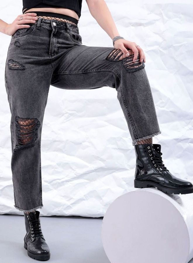 Freehand Women Straight Fit Solid High Rise Jeans - Image 1
