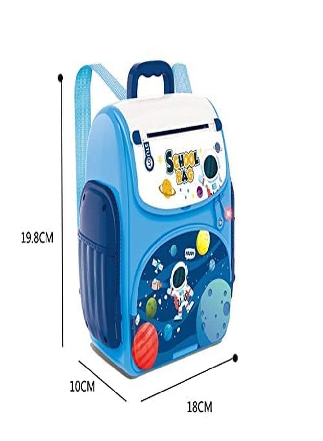 B.N. ENTERPRISE Kids New Mini ATM Piggy Bank Money Saving Bank for Real Money Cash Coin School Bag Musical Piggy Savings Bank with Finger Print Sensor (Multi) - Image 2