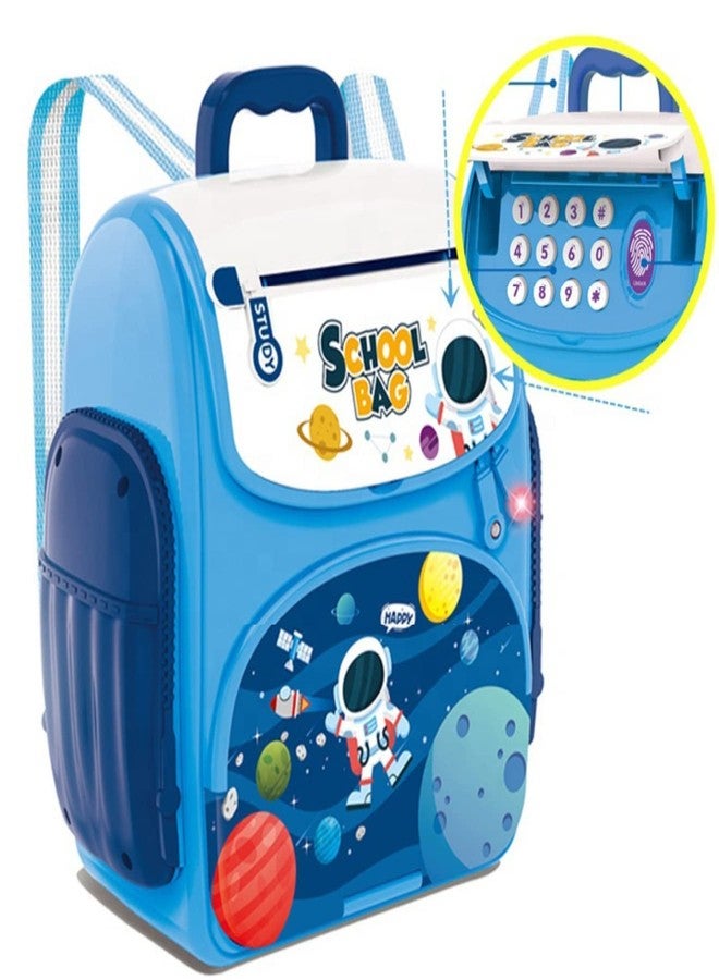 B.N. ENTERPRISE Kids New Mini ATM Piggy Bank Money Saving Bank for Real Money Cash Coin School Bag Musical Piggy Savings Bank with Finger Print Sensor (Multi) - Image 4