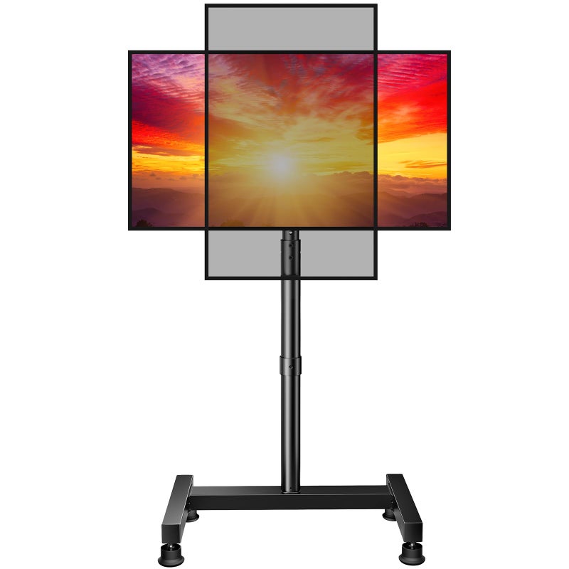 Perlegear Floor TV Stand with Mount for 26-50 inch TVs up to 55 lbs, TV Floor Stand with Rotation, Tilt, Level, Height Adjustable TV Stand for Bedroom/Living Room, Max VESA 300x300mm, PGFS12 - Image 1