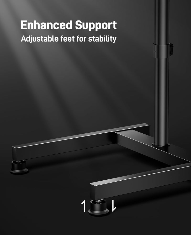 Perlegear Floor TV Stand with Mount for 26-50 inch TVs up to 55 lbs, TV Floor Stand with Rotation, Tilt, Level, Height Adjustable TV Stand for Bedroom/Living Room, Max VESA 300x300mm, PGFS12 - Image 5