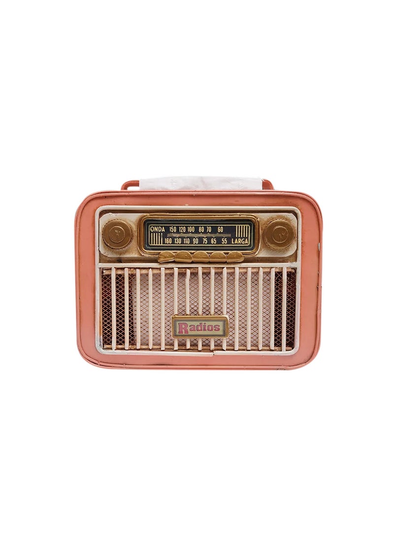 AIWANTO Mini Vintage Radio Design Metal Tissue Box Holders for Home Office Bar and Restaurant  - Image 2