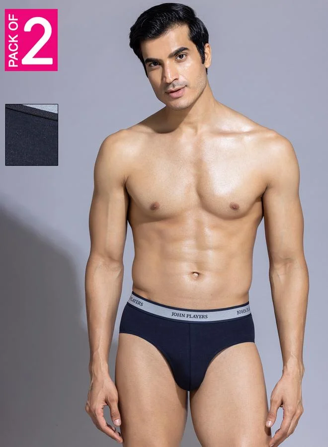 جون بلاير John Player Pack of 2 - Logo Detail Waistband Briefs