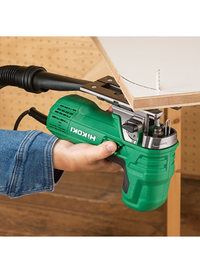 Hikoki منشار هيكوكاي CJ90VST2E6Z، سعة قطع 90 مم، محرك قوي 705 واط، سرعة متغيرة، وزن خفيف 2.2 كجم – أداة قطع دقيقة للخشب والمعادن - Image 5