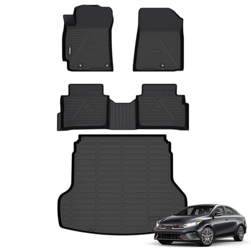 ANBINGO® Floor Mats & Cargo Liner for Kia Forte 2019-2024, Custom for Forte S/EX/FE/LX/LXS/GT/GT-Line, 3D All Weather Car Floor Liners for Forte, Full Set - Image 1