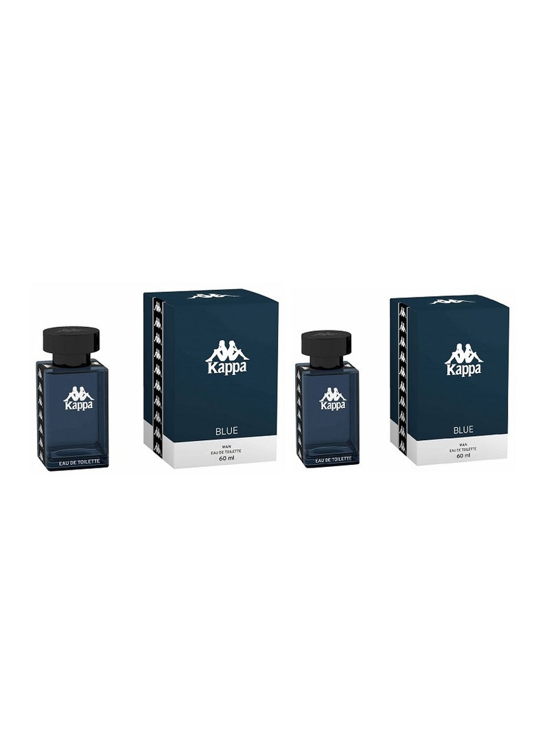 Kappa Blue for men Eau de toilette 120ml ( 2 pc 60ml ) edt spray - Image 1