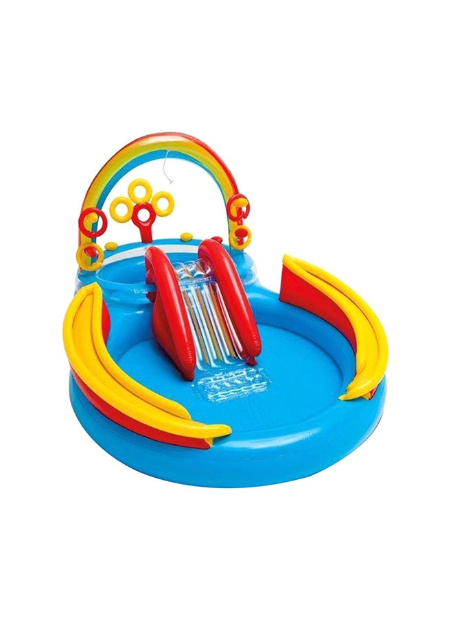 INTEX Attractive Design Rainbow Slide Kids Play Inflatable Ring Center Swimming Pool 40.6x40.6x14cm - Image 2