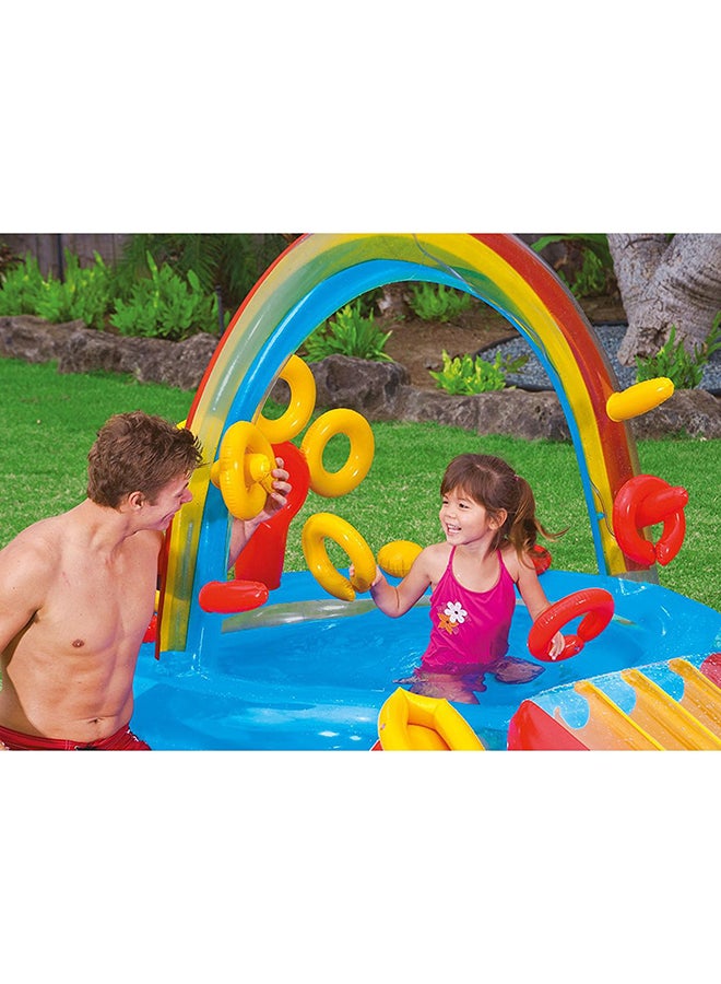 INTEX Attractive Design Rainbow Slide Kids Play Inflatable Ring Center Swimming Pool 40.6x40.6x14cm - Image 5