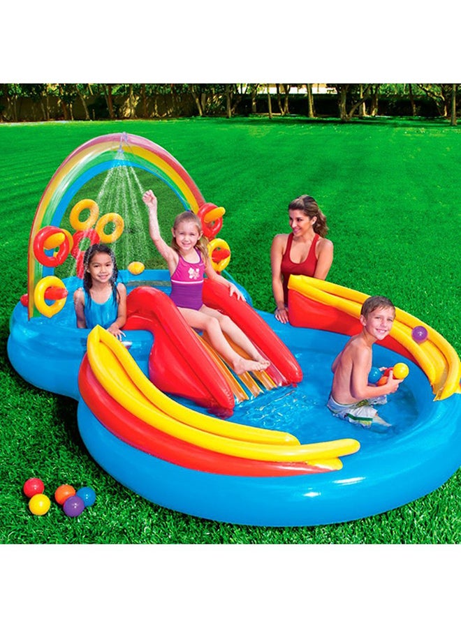 INTEX Attractive Design Rainbow Slide Kids Play Inflatable Ring Center Swimming Pool 40.6x40.6x14cm - Image 3