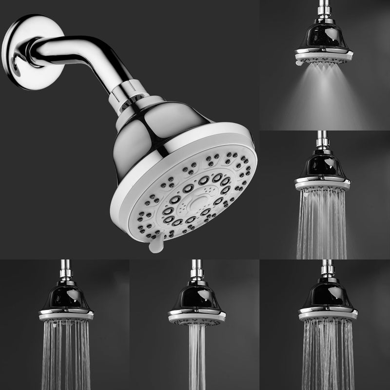 ALTON FAM3420 Brass 3in1 Wall Mixer with 5Function Overhead and Hand Shower Set Chrome - Image 5