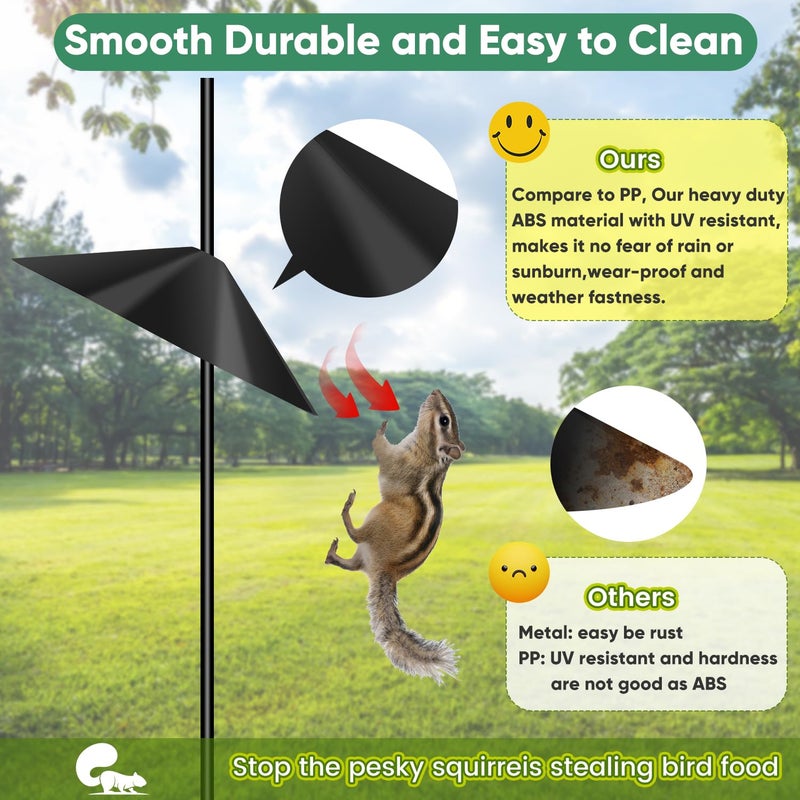 KITVONA 24-inch Large Squirrel Proof Bird Feeders for Outside Hanging,Outdoor Squirrel Baffles for Bird Feeders Pole, Bird House Guard for Outdoor Shepherdâ€™s Hook, Black Color - Image 4