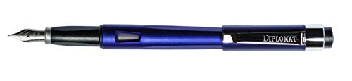 Diplomat Magnum Fountain Pen in Stainless Steel Indigo Blue Resistant and Elegant 2 Years Warranty - Image 1