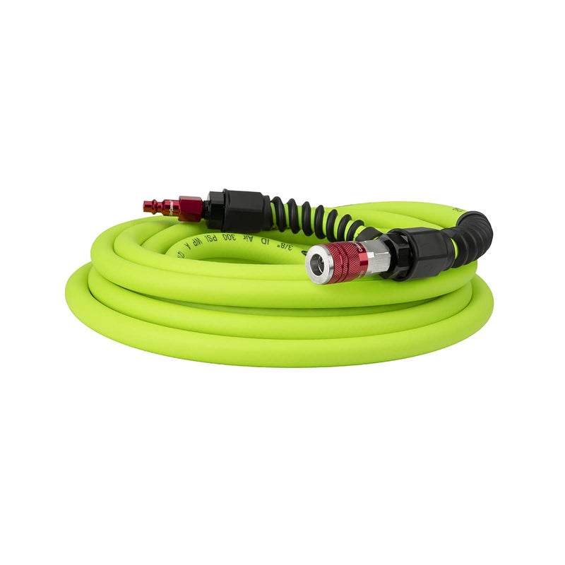Flexzilla Pro Air Hose with ColorConnex Industrial Type D Coupler and Plug 38 in x 25 ft HFZP3825YW2D