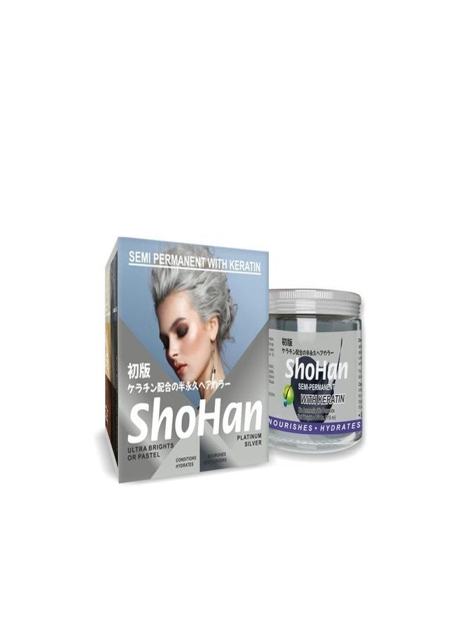 ShoHan Semi Permanent Platinum Hair Colour - No Ammonia, No Peroxide, No PPD Hair Color with Keratin - Soft Pastel Colors - Birds of Paradise Hair Colour - Streak -Strix-Glossy Hair Tint - Ash Grey White (Silver, 1) (125gram) - Image 3