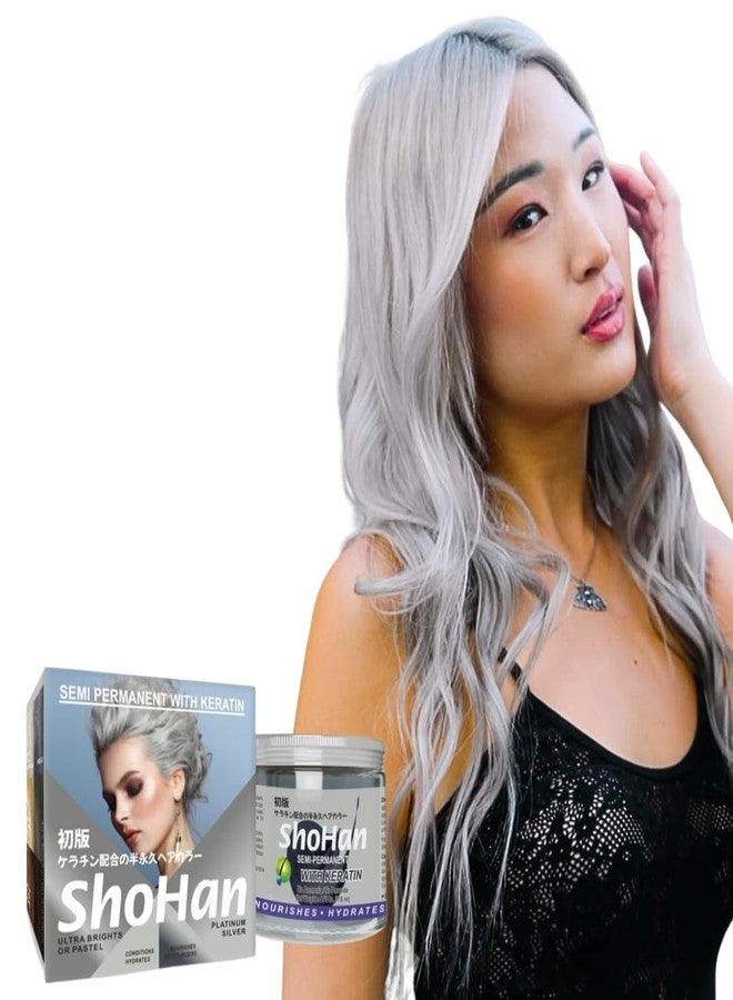 ShoHan Semi Permanent Platinum Hair Colour - No Ammonia, No Peroxide, No PPD Hair Color with Keratin - Soft Pastel Colors - Birds of Paradise Hair Colour - Streak -Strix-Glossy Hair Tint - Ash Grey White (Silver, 1) (125gram) - Image 1