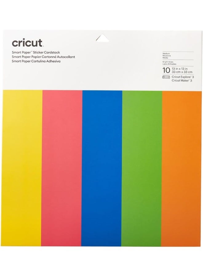 Cricut Smart Paper Sticker Cardstock 10 Sheets 33Cmx33Cm Bright Bows - Image 1