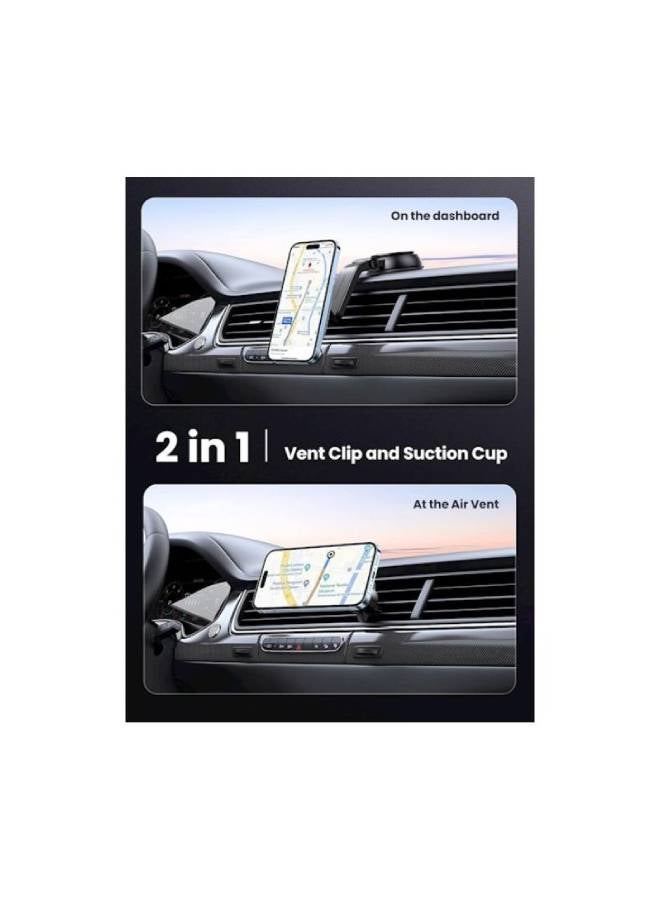 Ugreen Magnetic Wireless Car Charger Mount, Compatible with iPhone 16/15/14/13/12 Series Car Mount, Built-in 18 N52 Magnets, 11N Strong Magnets, Car Magnetic Phone Mount Charger 15w - Image 5