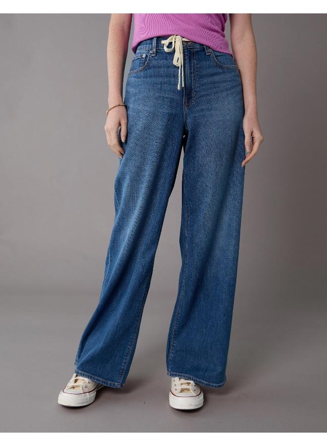American Eagle AE Dreamy Drapey Stretch Super High-Waisted Baggy Wide-Leg Jean - Image 1