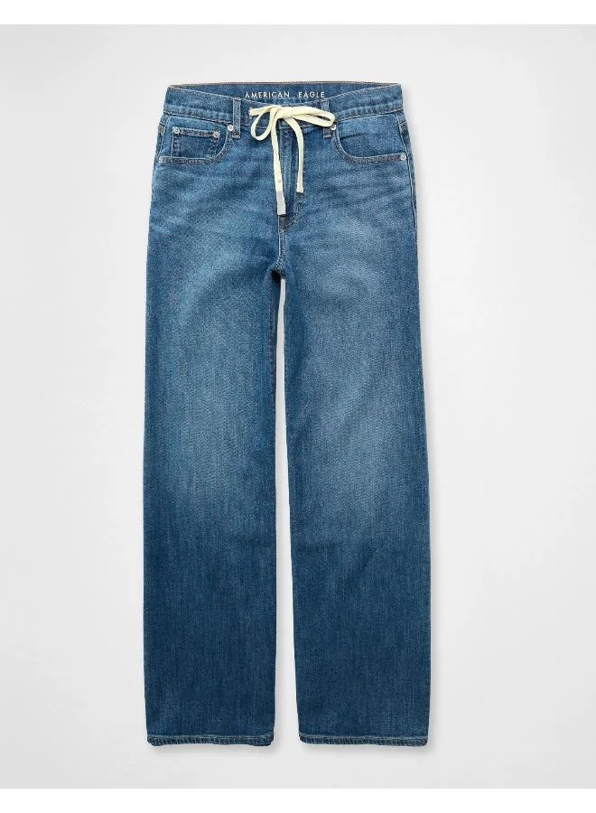 امريكان ايجل AE Dreamy Drapey Stretch Super High-Waisted Baggy Wide-Leg Jean