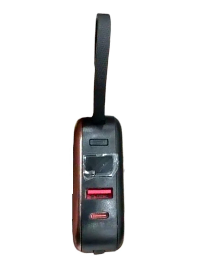 Denx - 10000mAh Power bank with a digital display screen and 22.5W fast charging power bank distinguished by the small size and two built-in cables (Lightning & Type-C), and two charging ports Type-C PD/USB-A/5V - Image 1