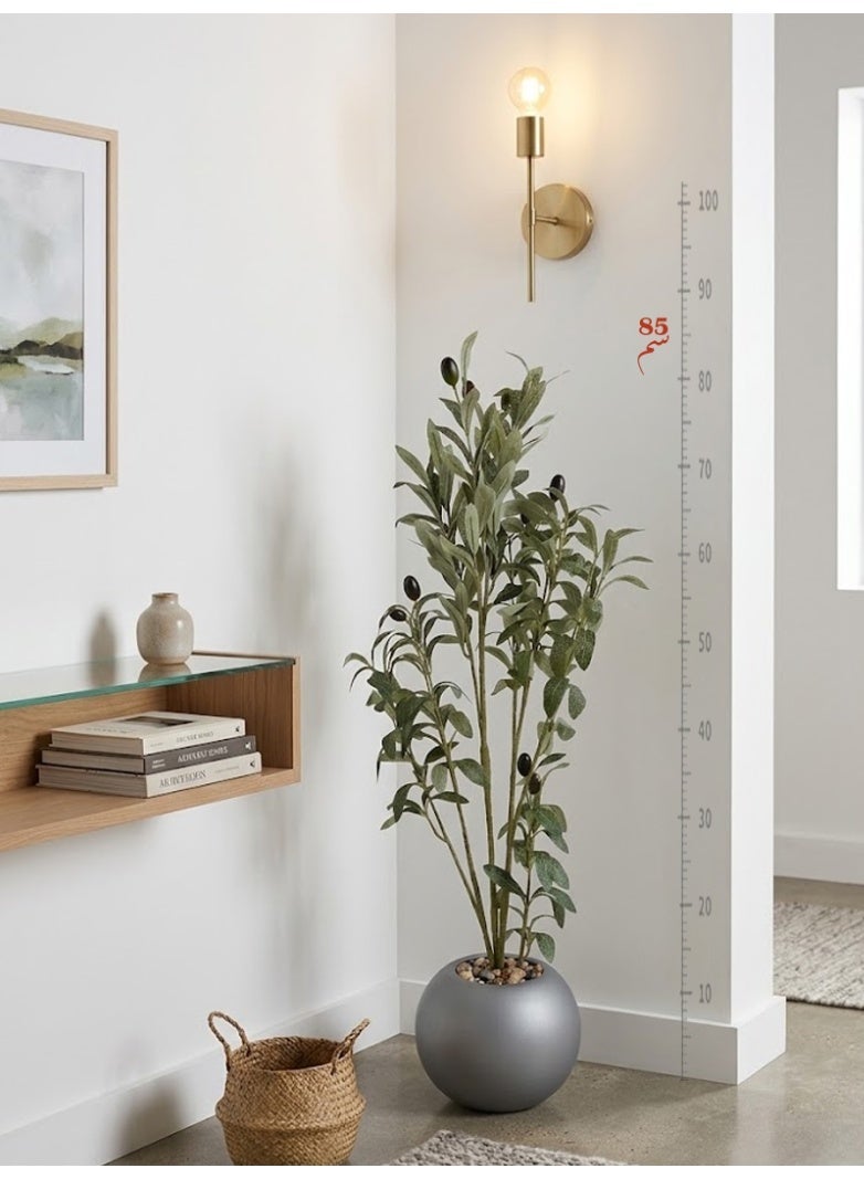 سي او أرماء شجرة زيتون صناعية مع وعاء بلاستيكي رمادي، 85 سم - Image 3