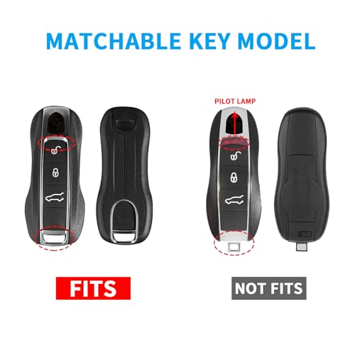 QBUC for Porsche Key Fob Cover, 3-Piece Painted Key Shell Compatible with Porsche Taycan Carrera Cayenne Panamera (Red) - Image 2