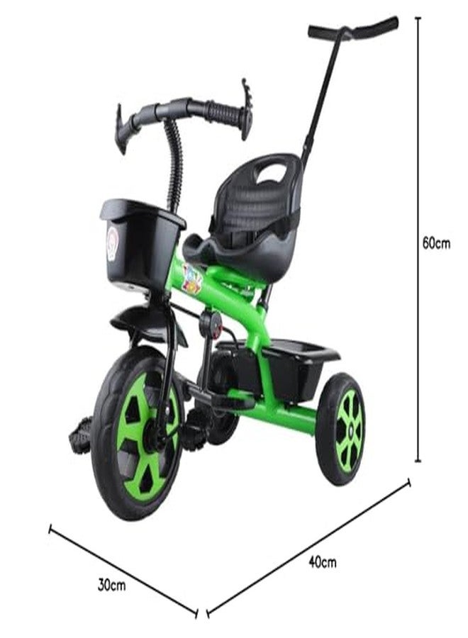 JoyRide Stylish Sports Plus Trike Push & Plug Baby Trike| Tricycle with Dual Storage Basket for Kids| Boys| Girls Age Group 2 to 5 Years (Green) - Image 4