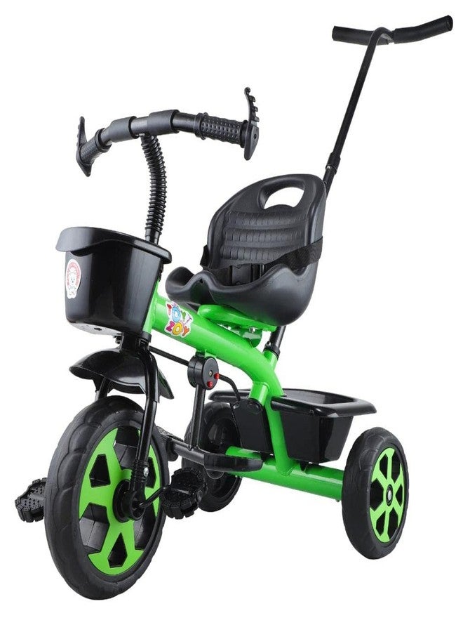 JoyRide Stylish Sports Plus Trike Push & Plug Baby Trike| Tricycle with Dual Storage Basket for Kids| Boys| Girls Age Group 2 to 5 Years (Green) - Image 1