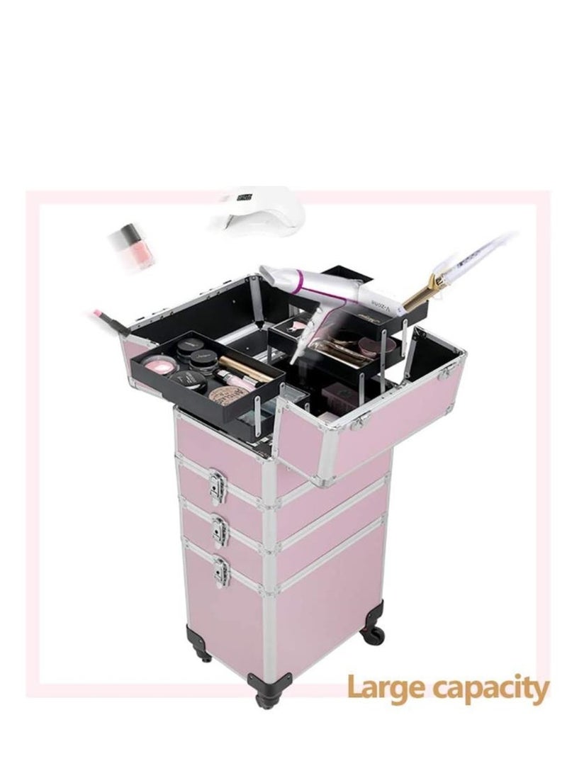 Four-layer Professional Trolley Makeup Box Large Capacity Multi-layer Vanity Case With 4 Wheels - Image 2