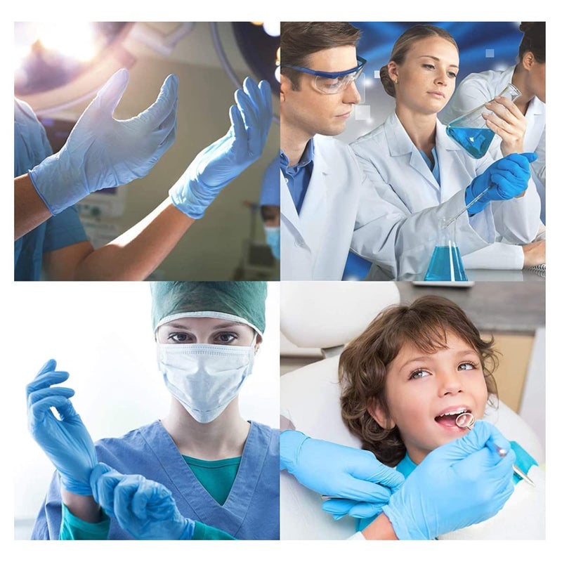 INTCO Basic Medical Synmax Vinyl Exam Gloves - Latex-Free & Powder-Free - Medium, BMPF-3002(Case of 1,000) Blue - Image 2