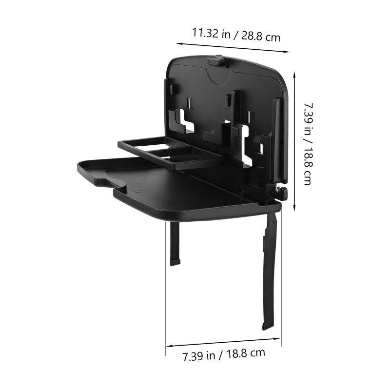 Car Headrest Cup Holder Tray Multifunctional Backseat Beverage Organizer Black - Image 3