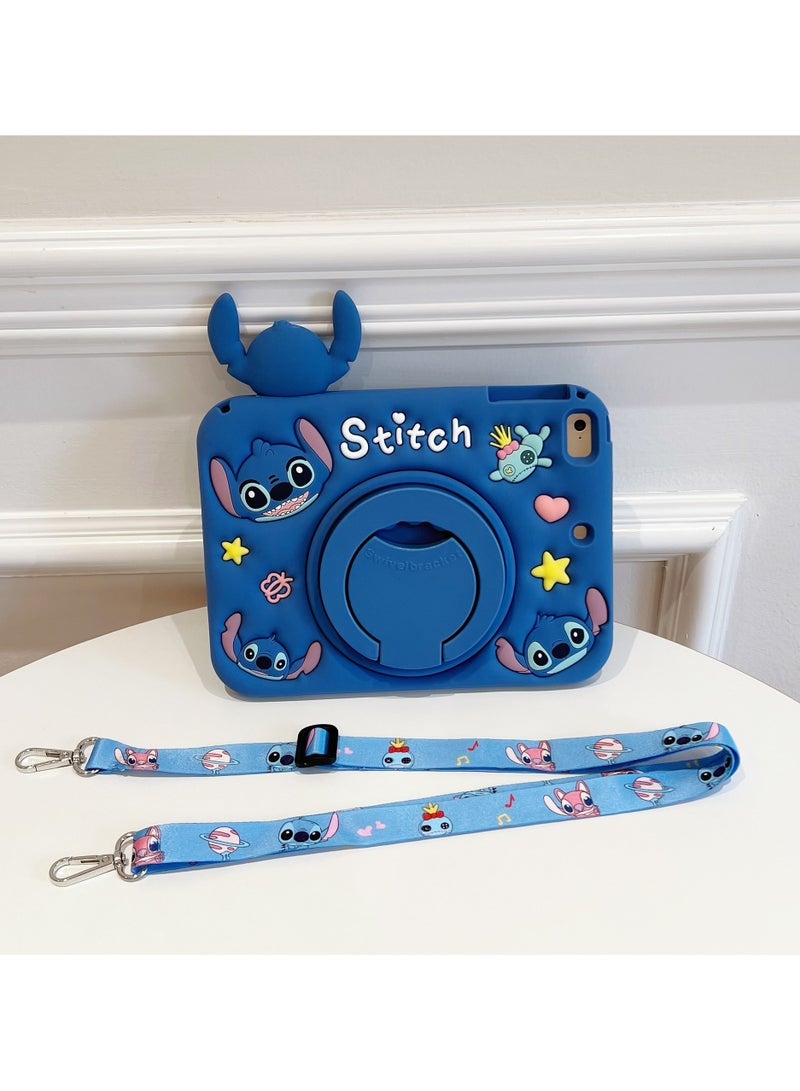 Case for iPad 8th Generation / 7th Generation 10.2 inch 2021/2020/2019, Shockproof Case for Kids, Case for iPad 9 8 7th Generation 10.2 inch (-Stitch2 with Lanyard) - Image 1