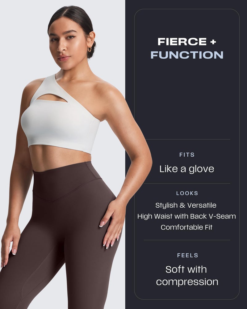 Aoxjox High Waisted Workout Leggings for Women Tummy Control Buttery Soft Yoga Metamorph Deep V Pants 26" (A Mulch, Medium) - Image 4